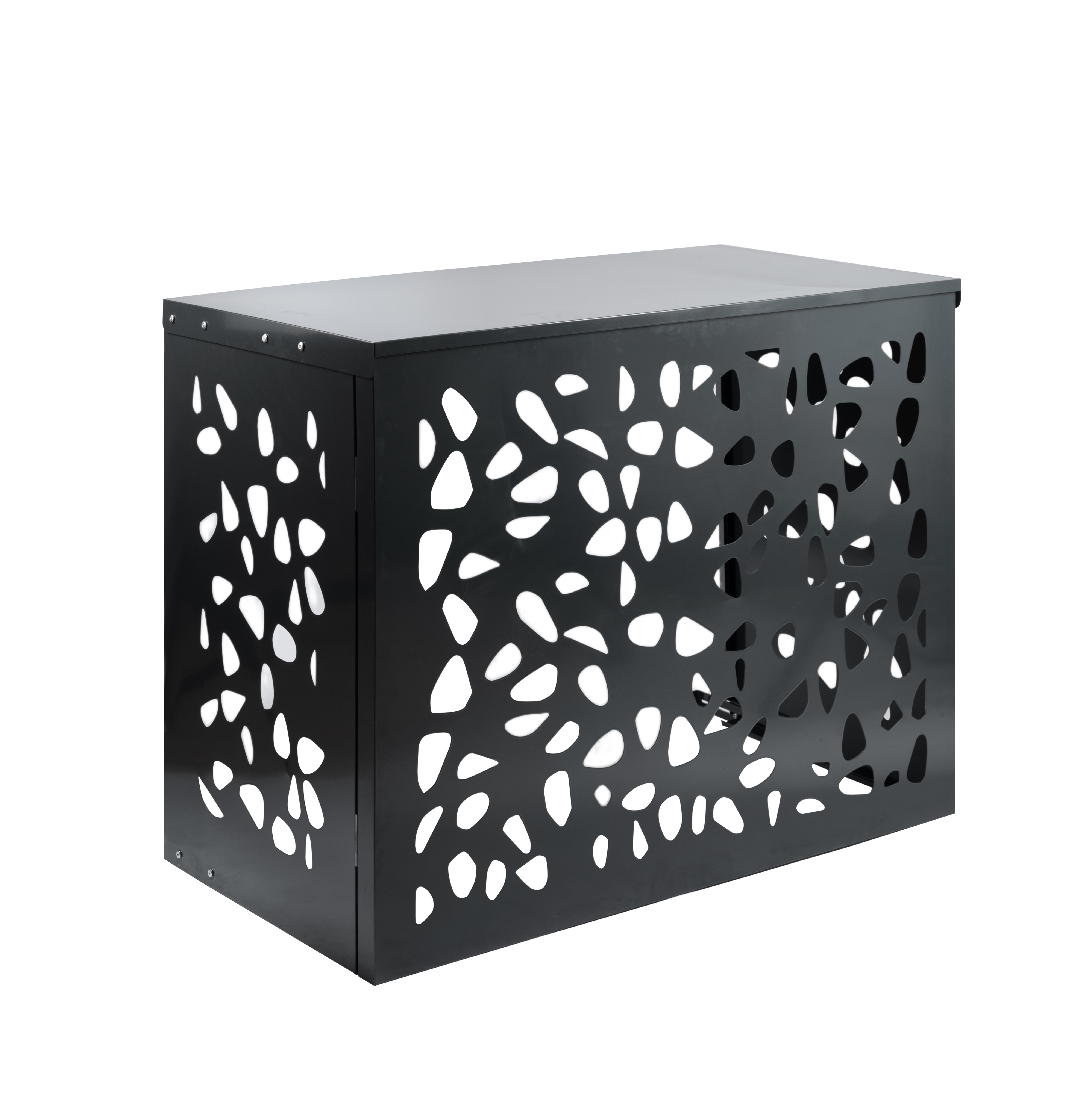 Gray steel air conditioning cover oval size M - 950x480x800