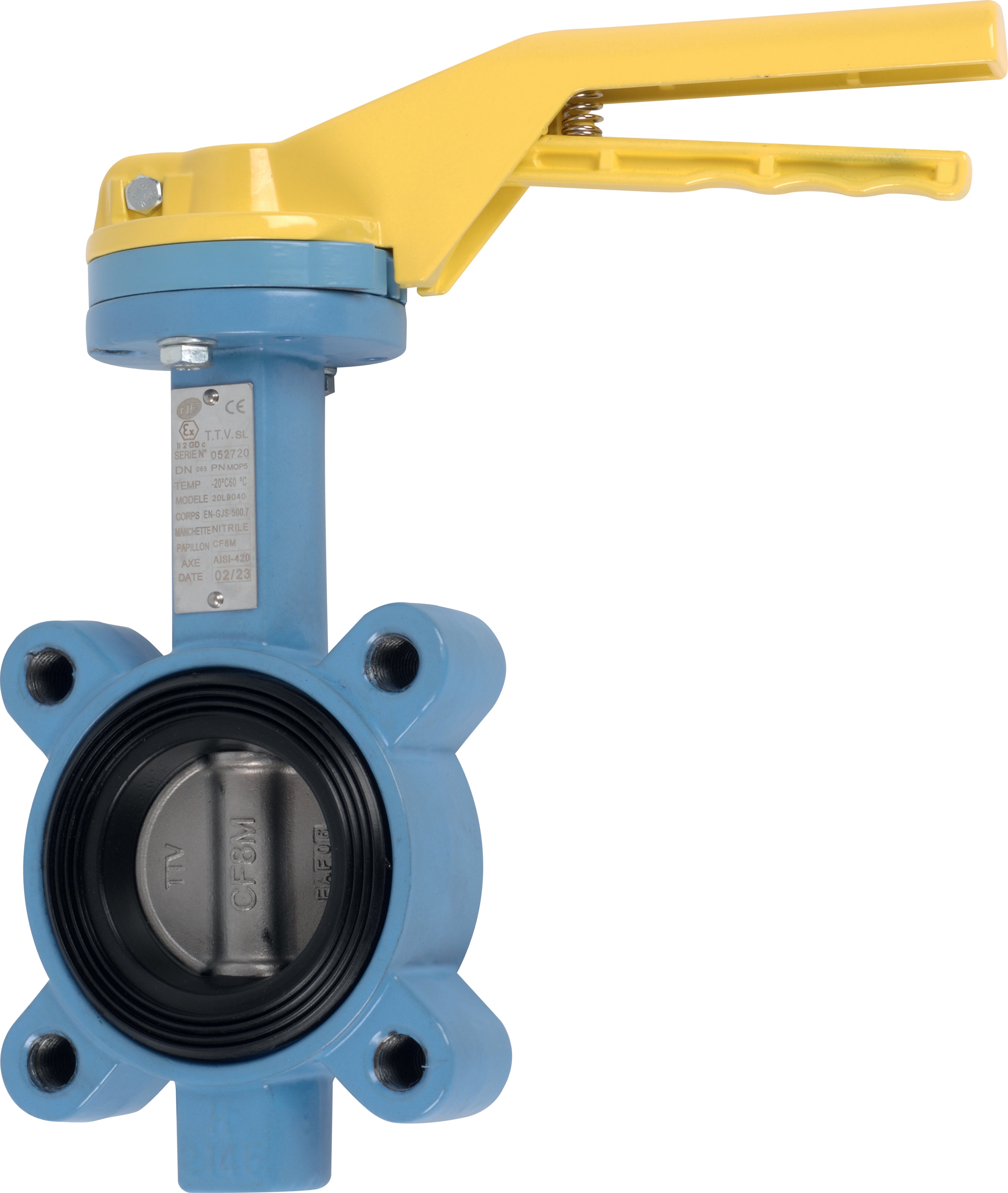 Valve between flanges D100 tapped lugs