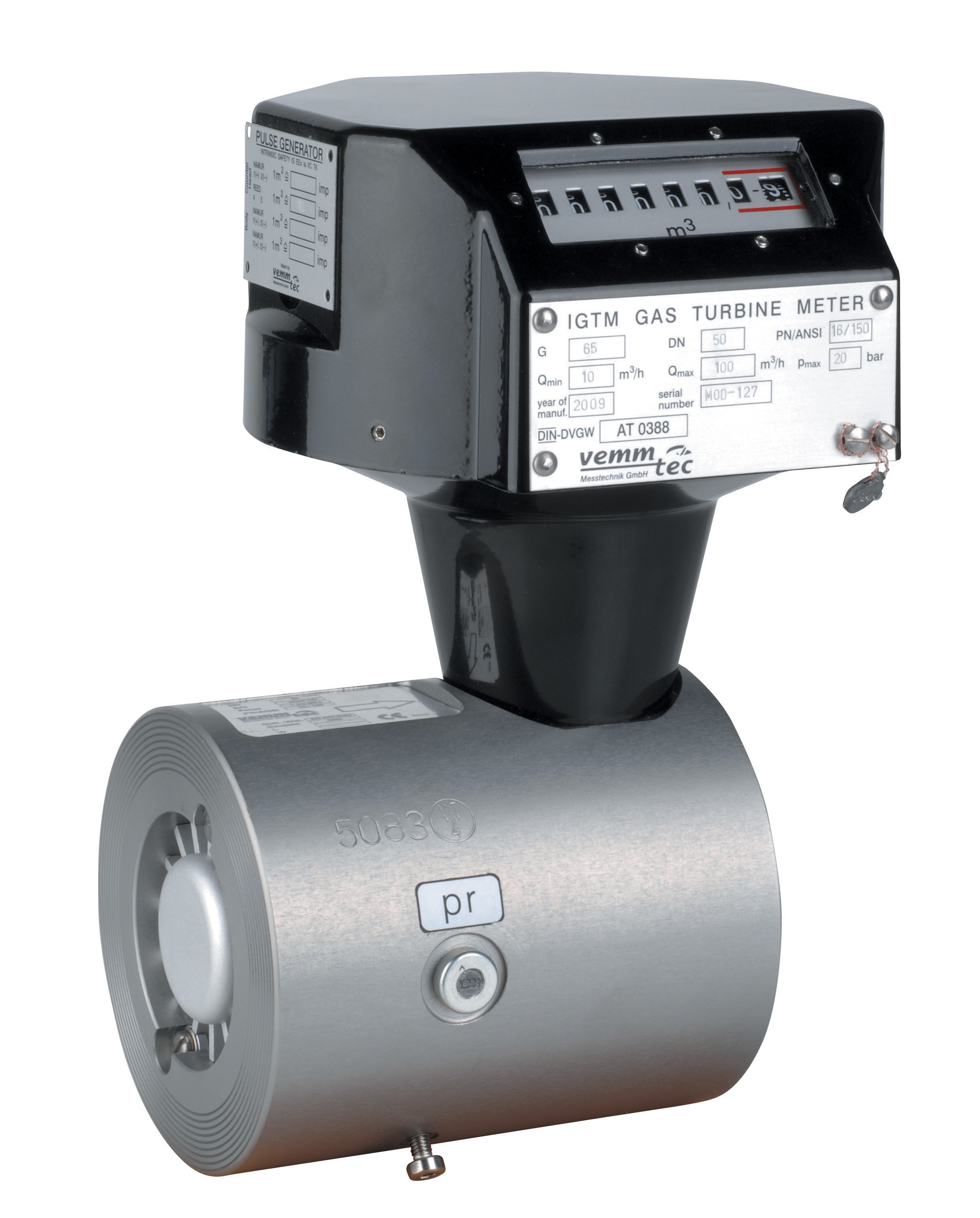 Counter IGTM-WT G160+250 DN100 13..400 m3/h - 1R1 & HF3
