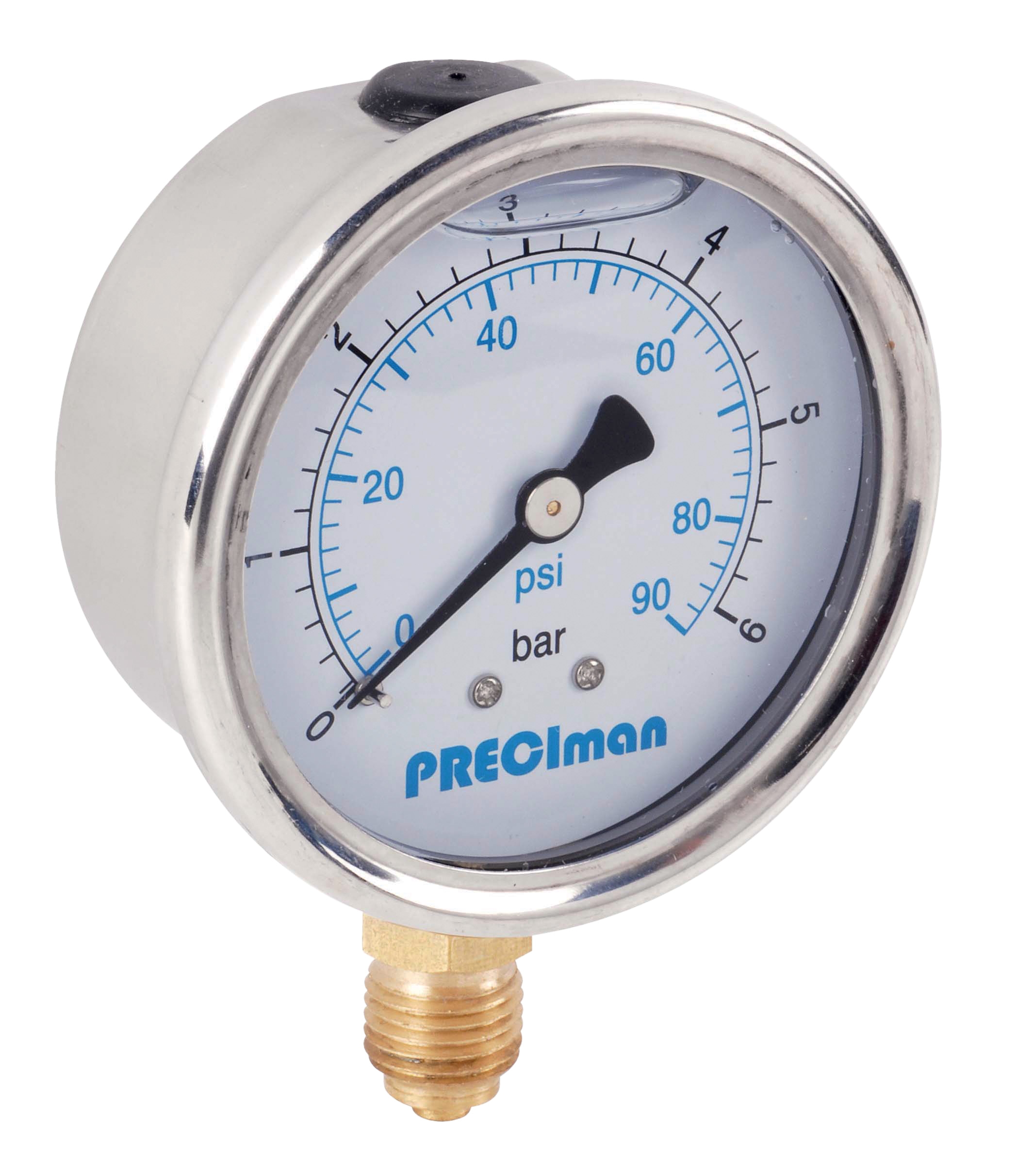 Glycerin manometer stainless steel green D100 0/+250bar G1/2