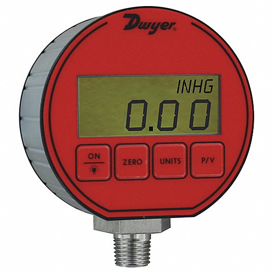 Absolute vacuum gauge green D63 -1/+0bar G1/4