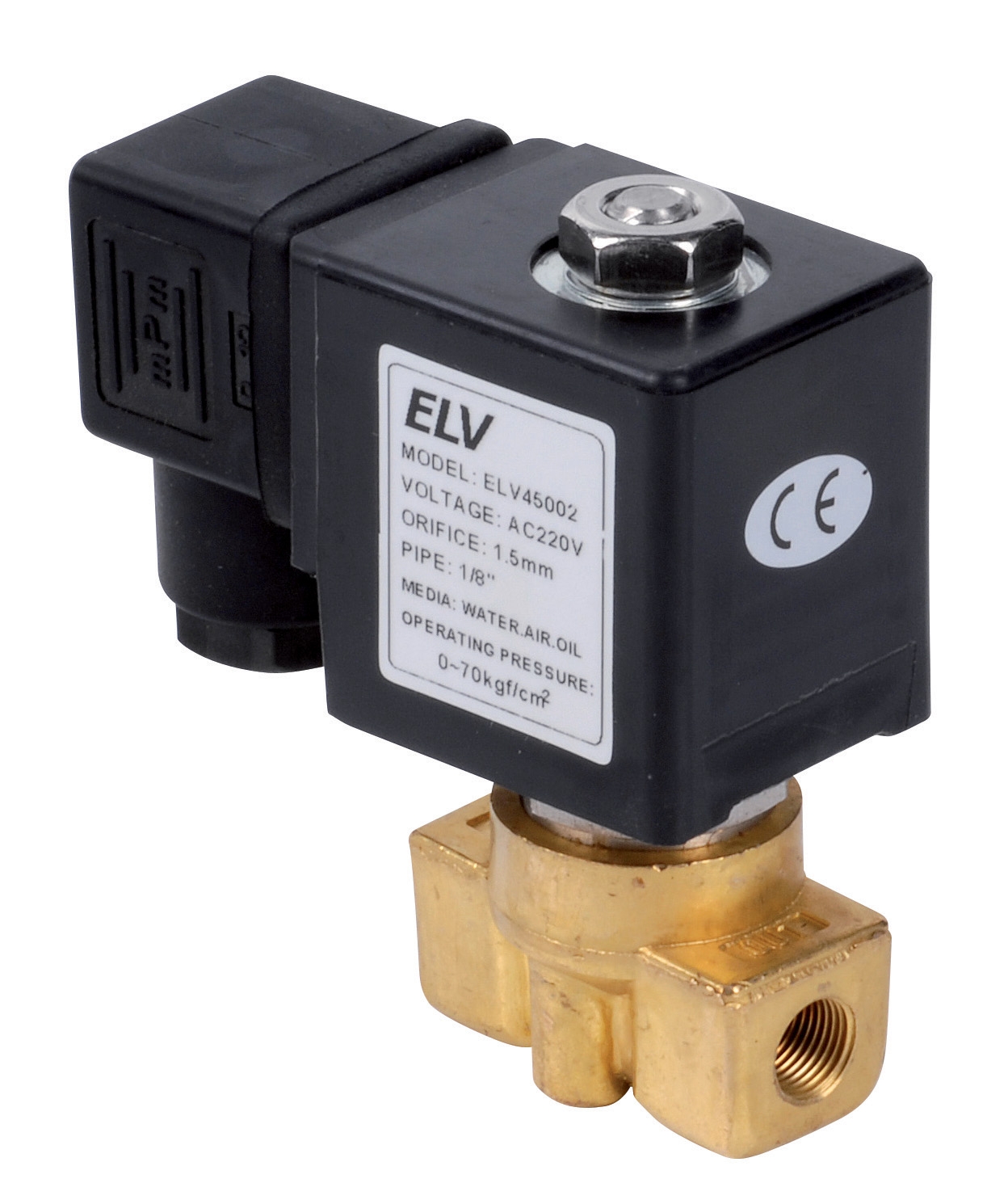 Bronze solenoid valve D1/8 NF 230V 70 bar