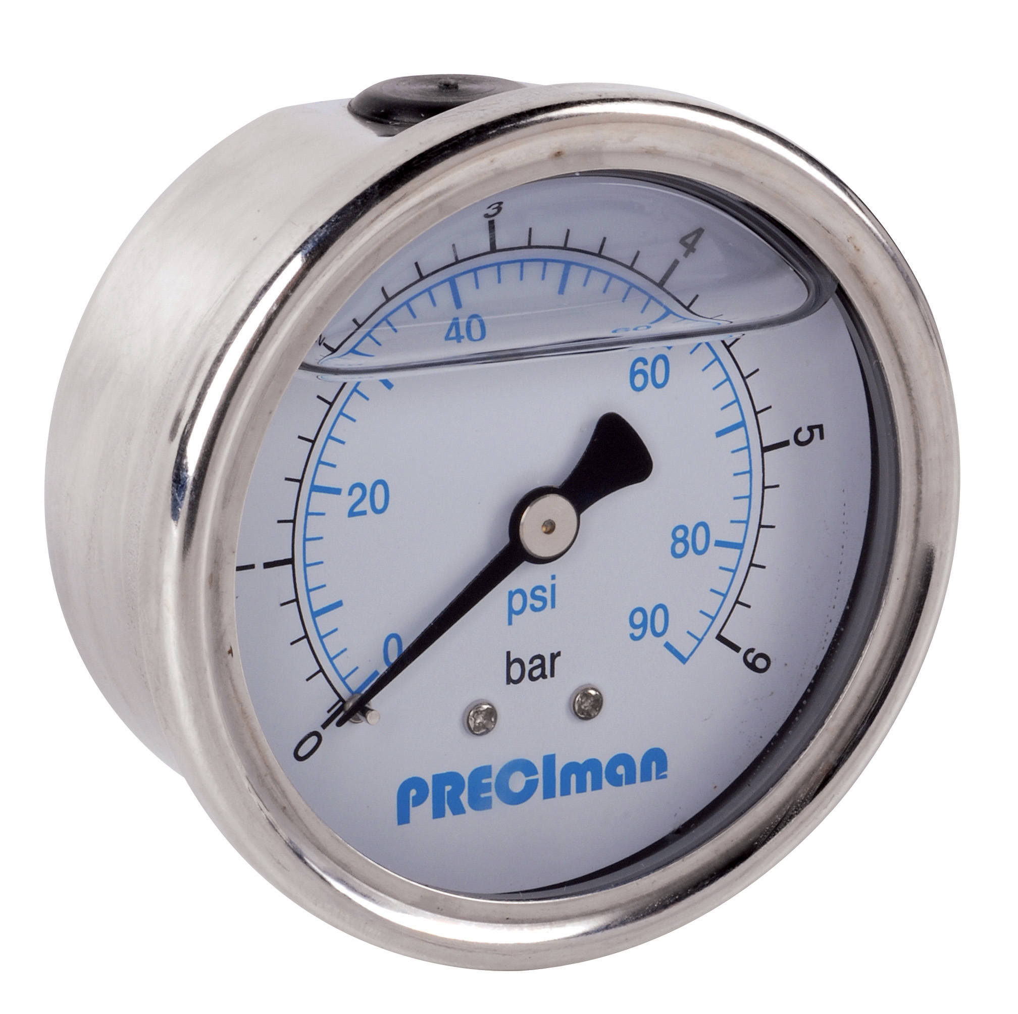 Glycerin stainless manometer axial D63 0/+60bar G1/4