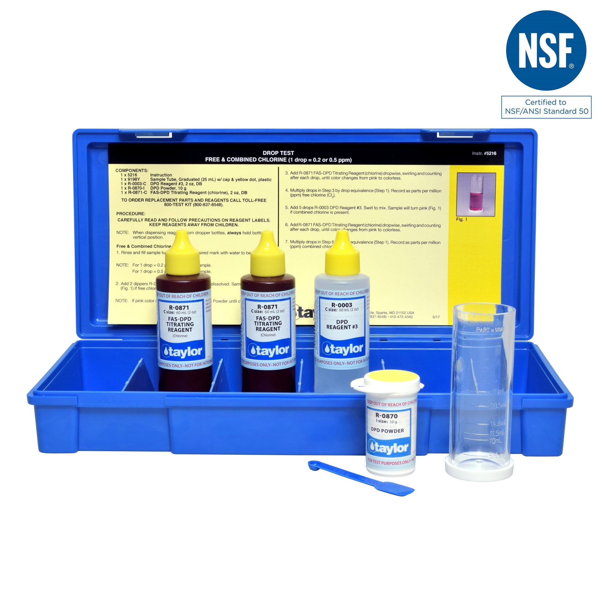 Chlorine test kit PDD (free+combined) TCL00807