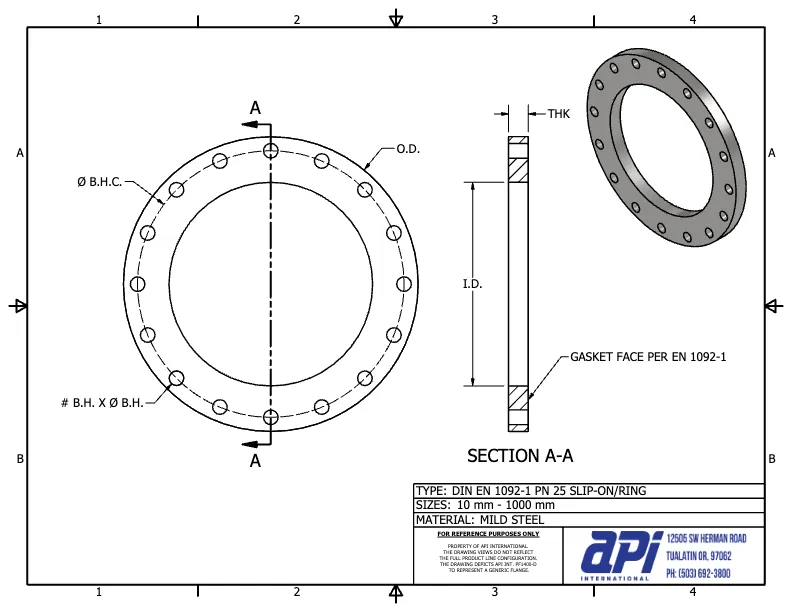 Full flange DN125 PN10/16