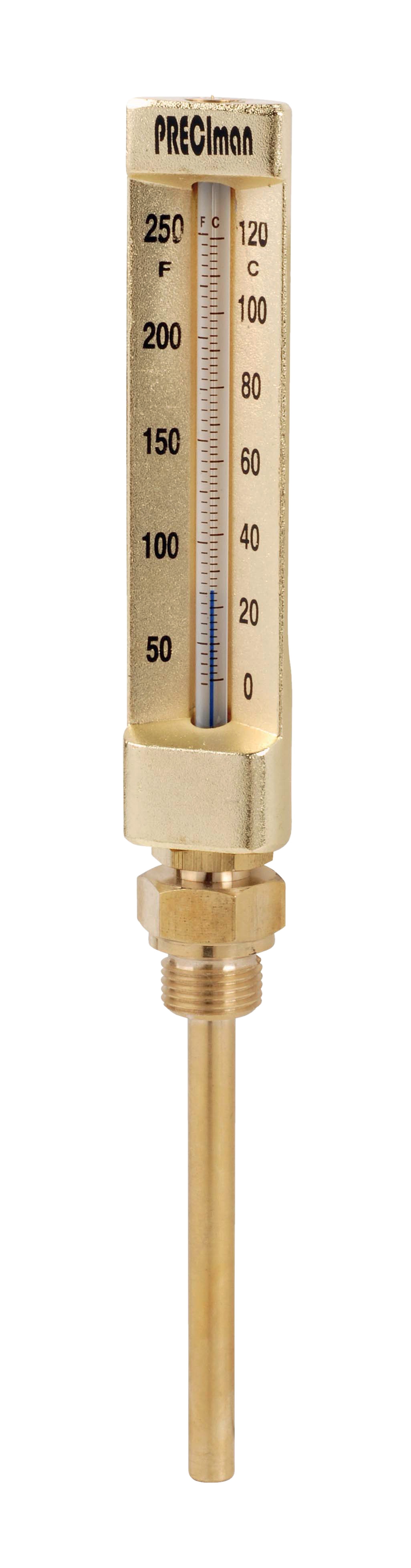 Industrial thermometer -30/+50°C immersion probe 100 straight height 150