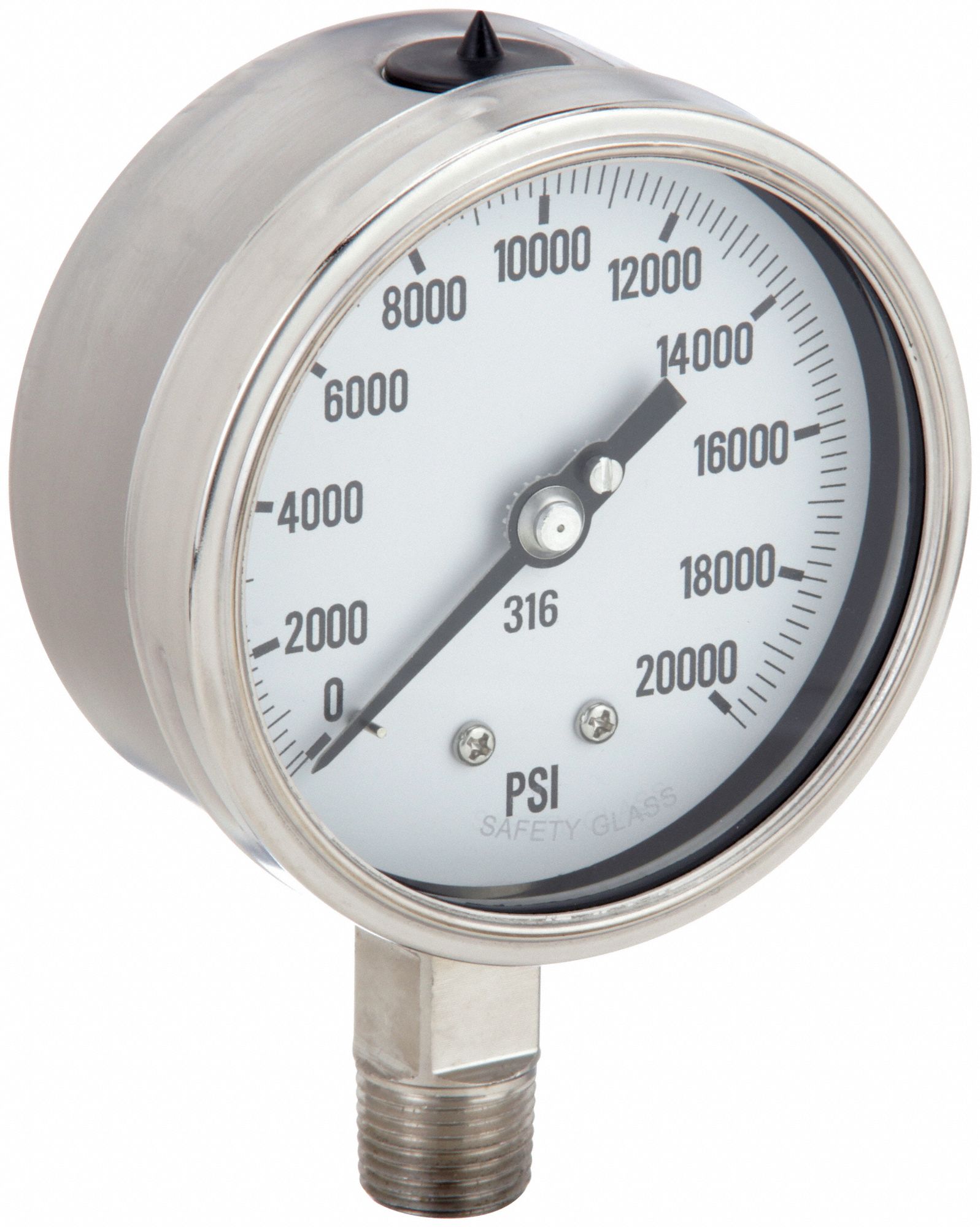 Green ABS pressure gauge D100 0/+1bar G1/2