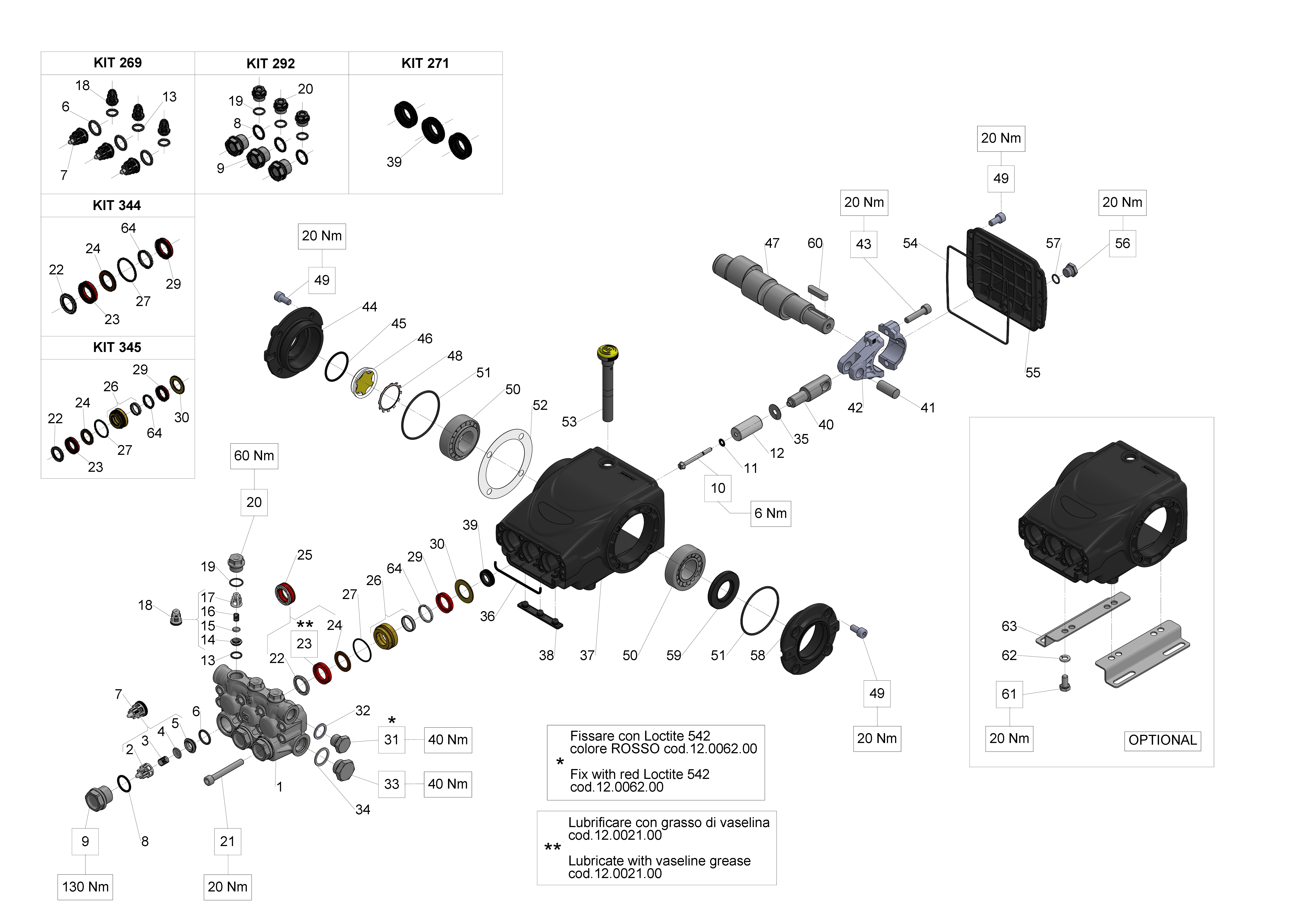 C3W2015 — Male shaft (key) exploded diagram