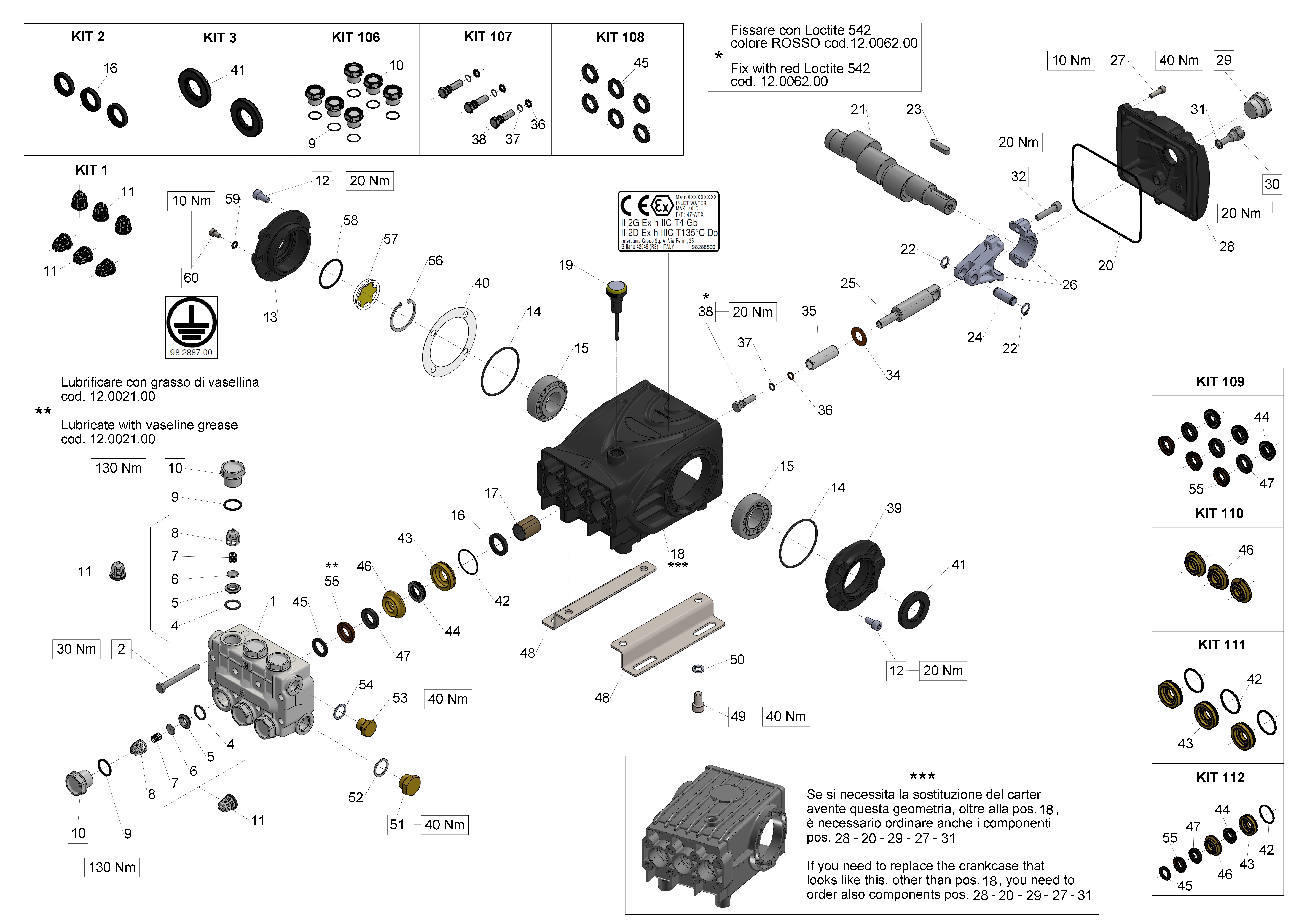 T9281 — Male shaft (key) exploded diagram