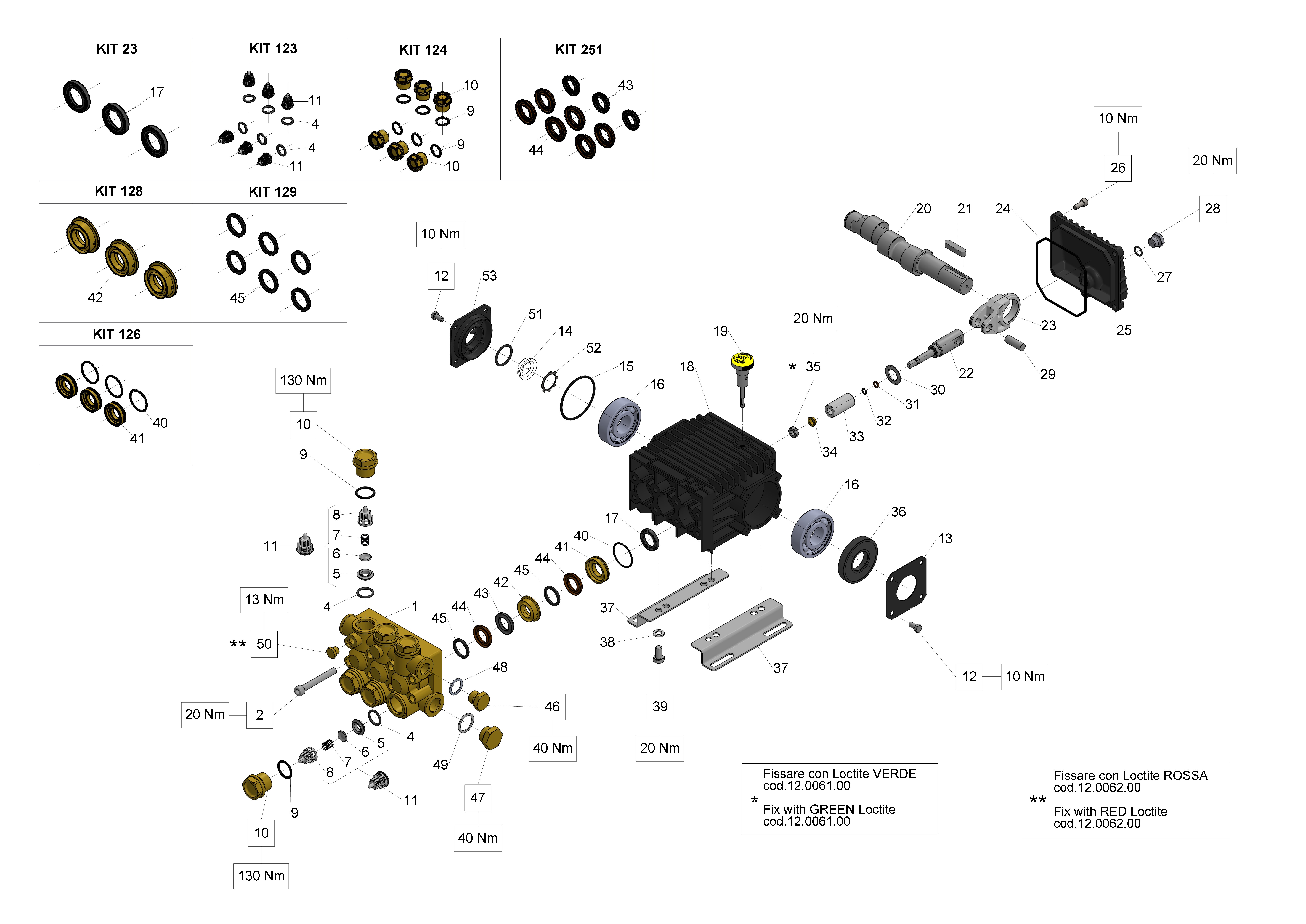 W154 — Male shaft (key) exploded diagram