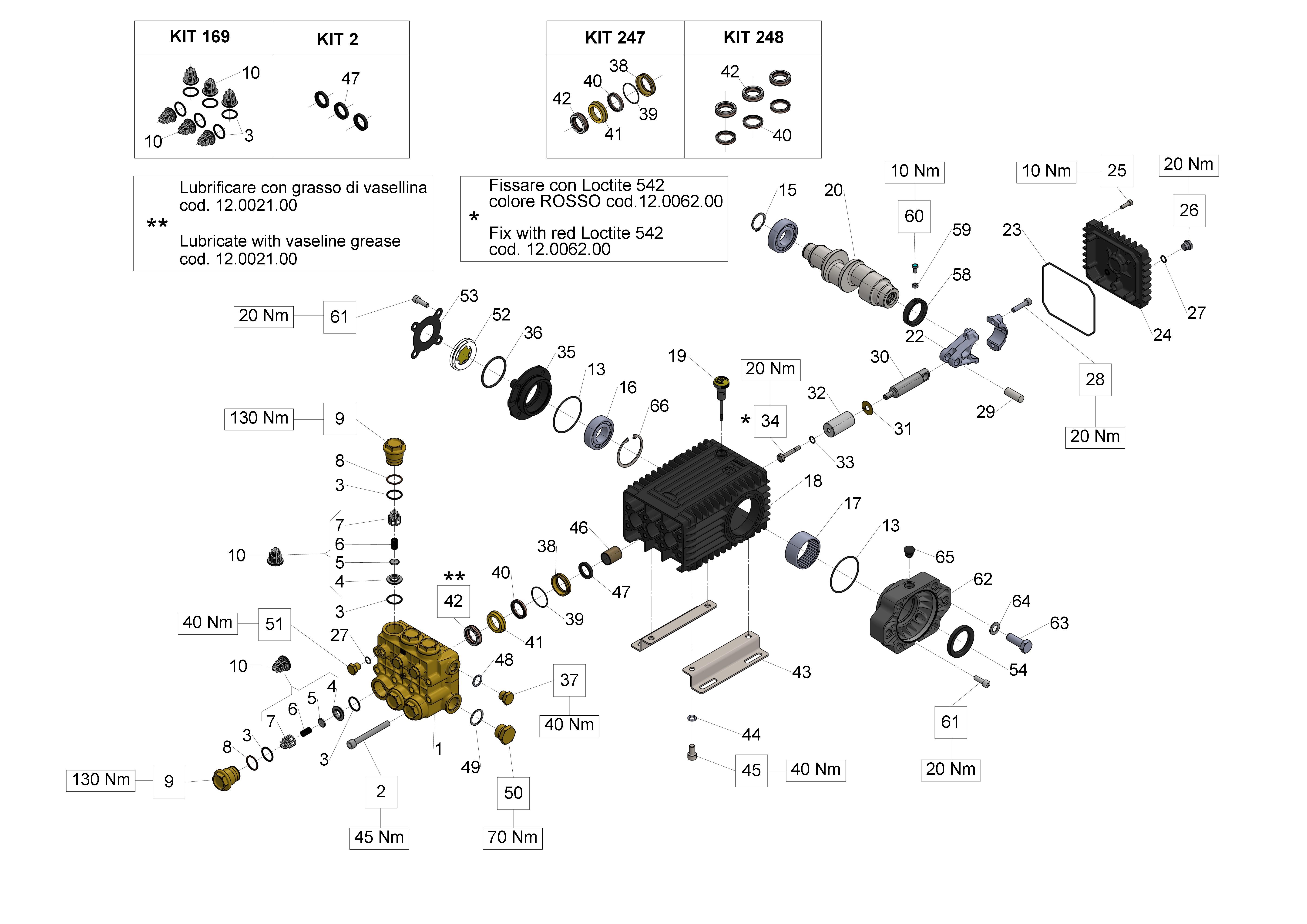 W1555 — Male shaft (spline) - vers. J exploded diagram