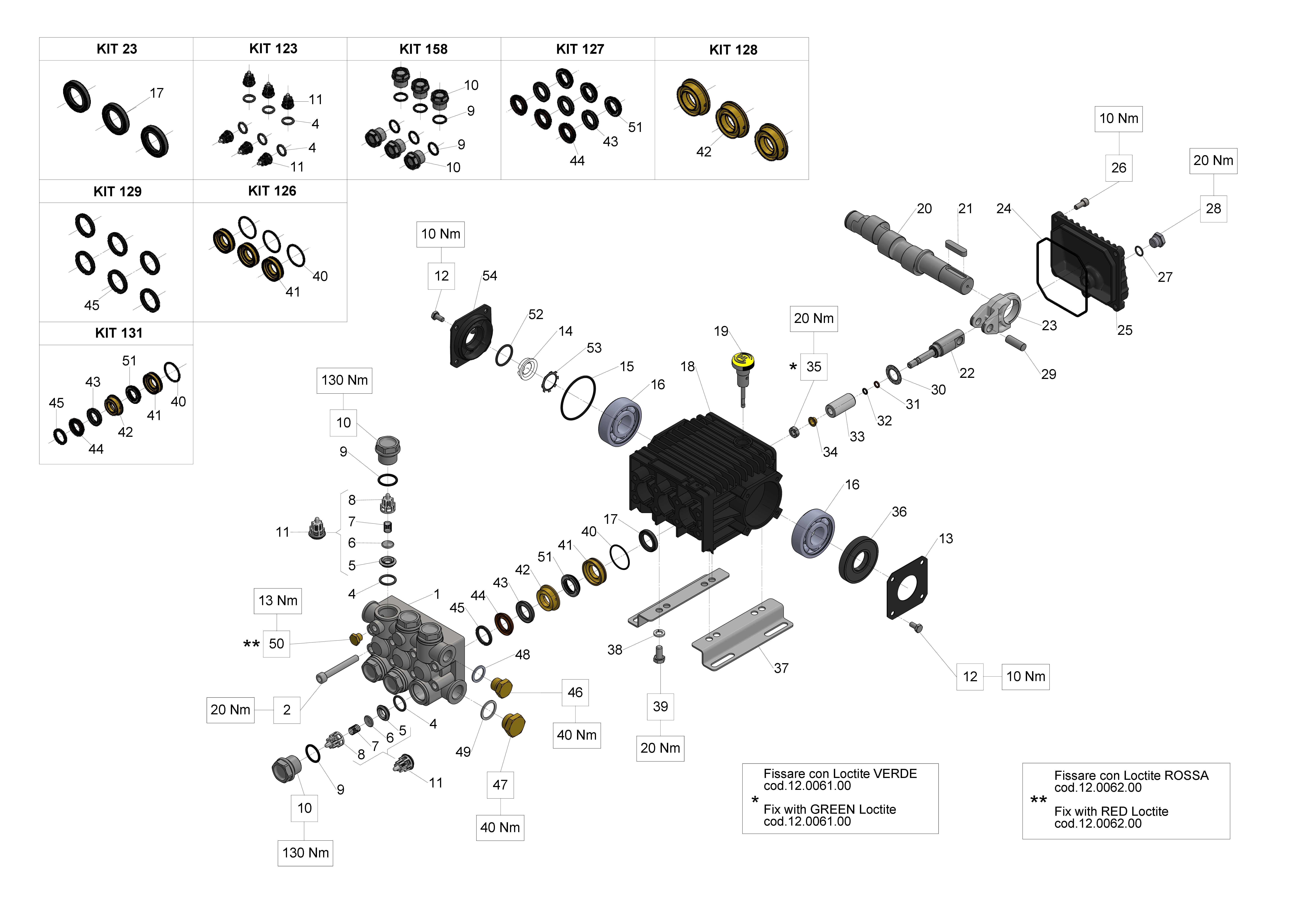 W16180 — Male shaft (key) exploded diagram