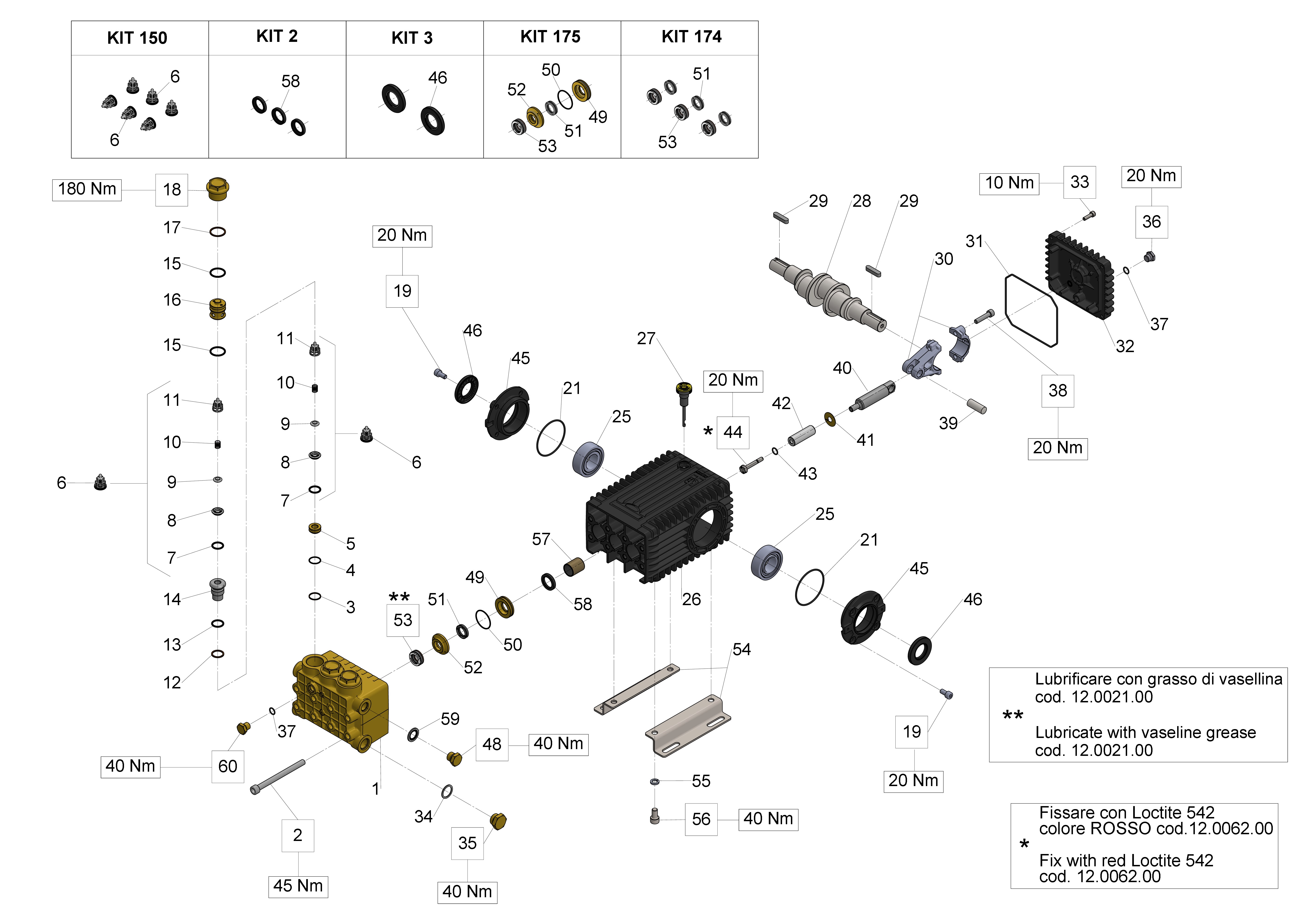 W4015 — Double male shaft (key) exploded diagram