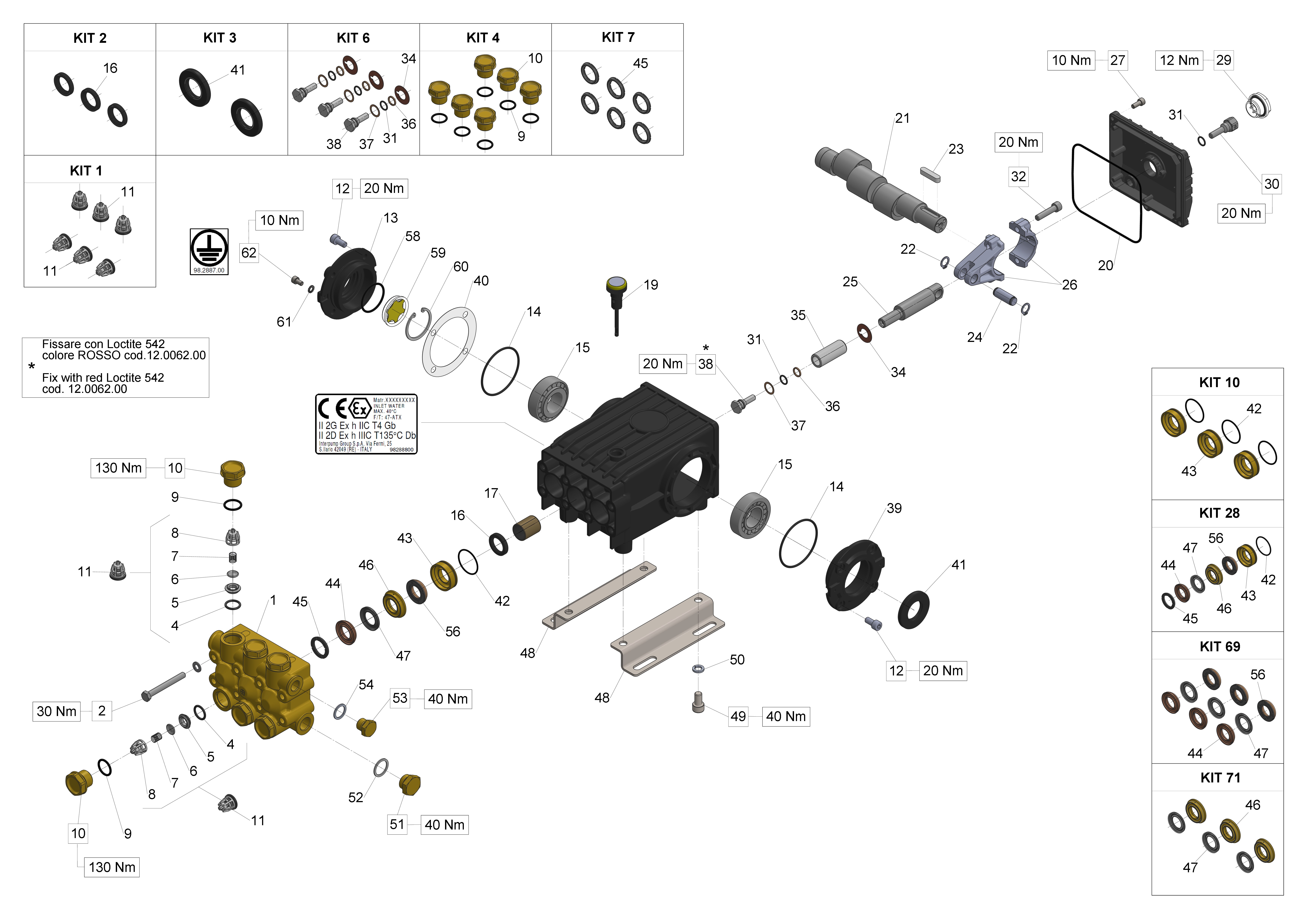 W912 — Male shaft (key) exploded diagram