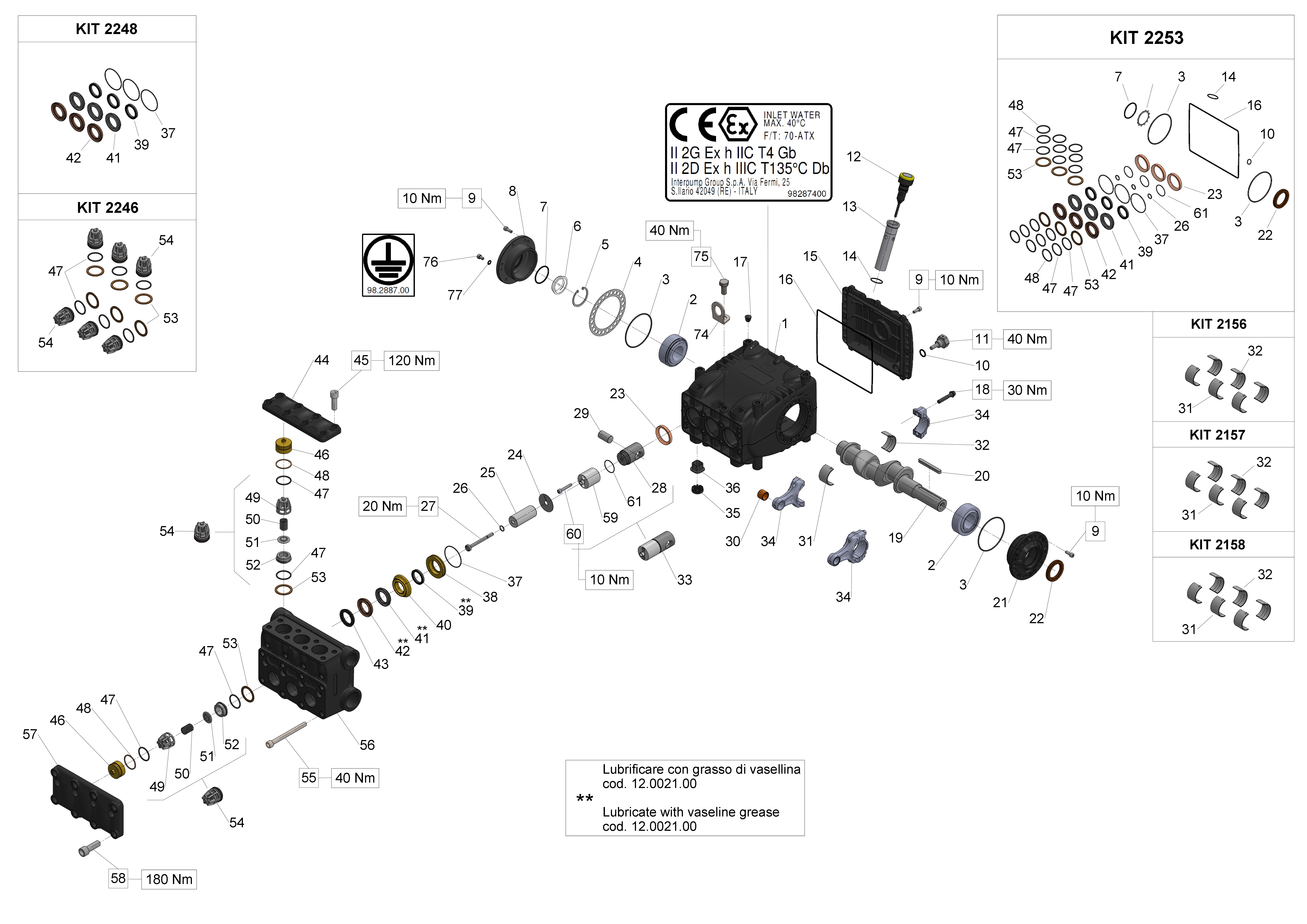 WK6 — Male shaft (key) - GAS exploded diagram