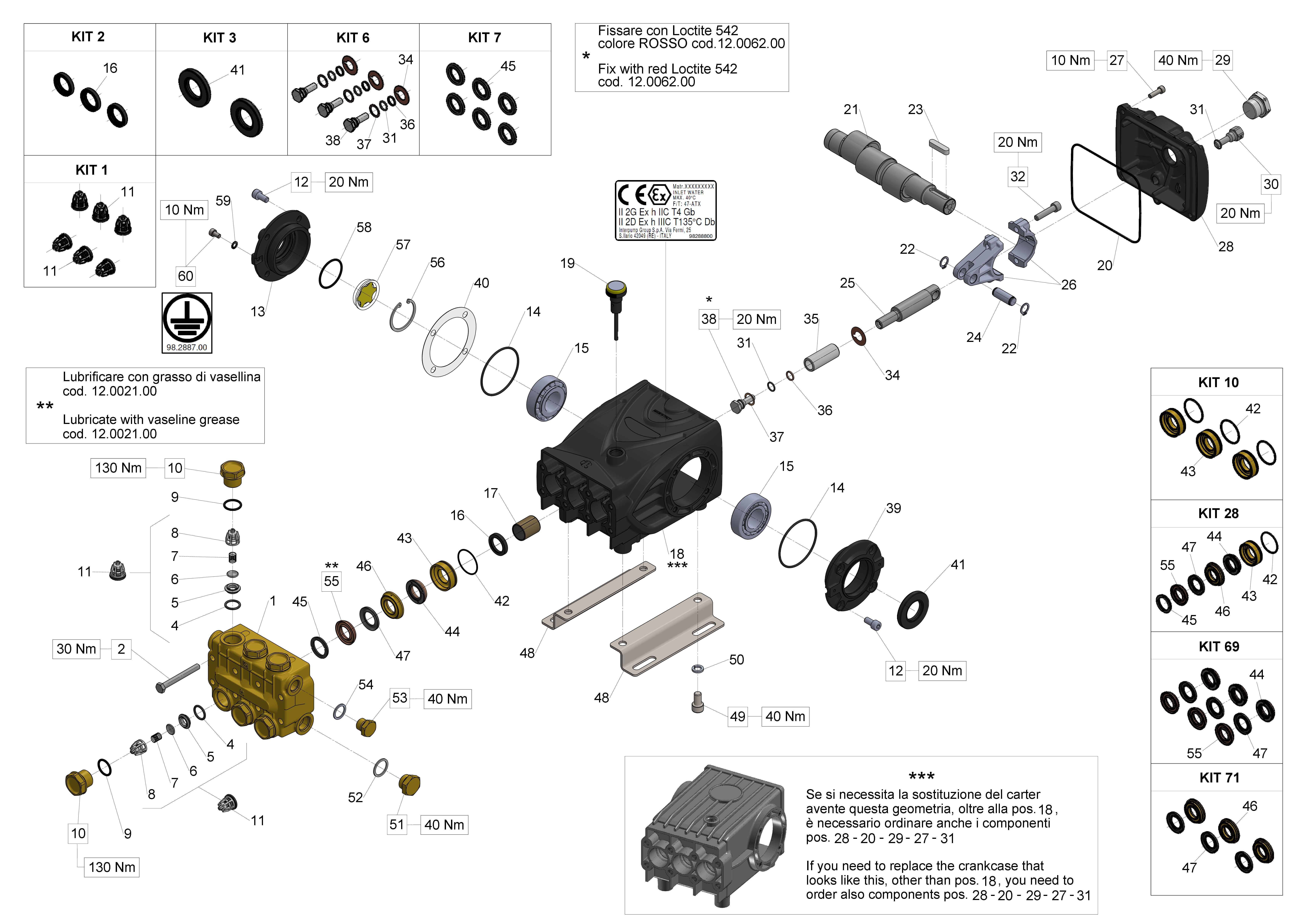 WS252 — Male shaft (key) exploded diagram
