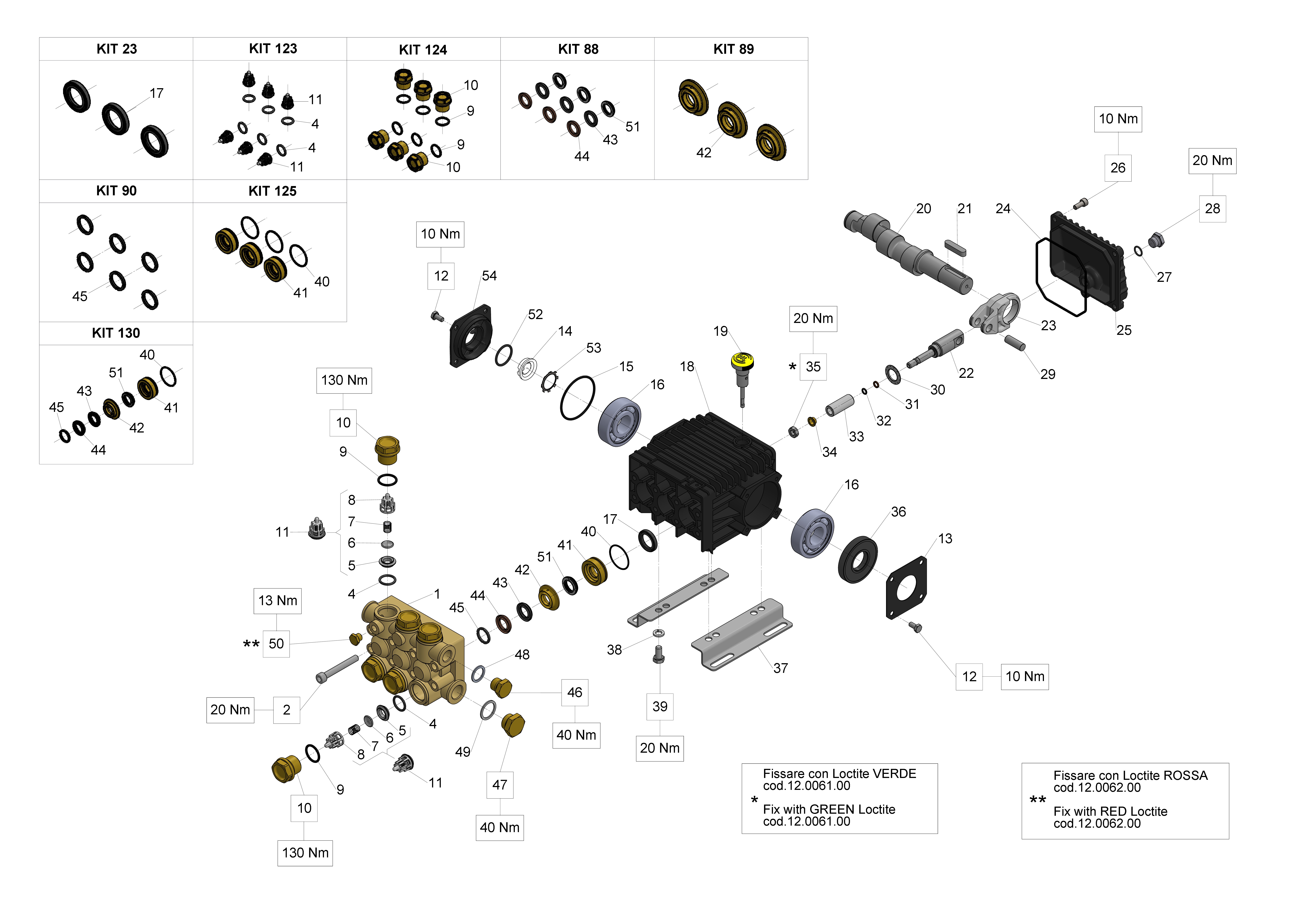 WW186 — Male shaft (key) exploded diagram