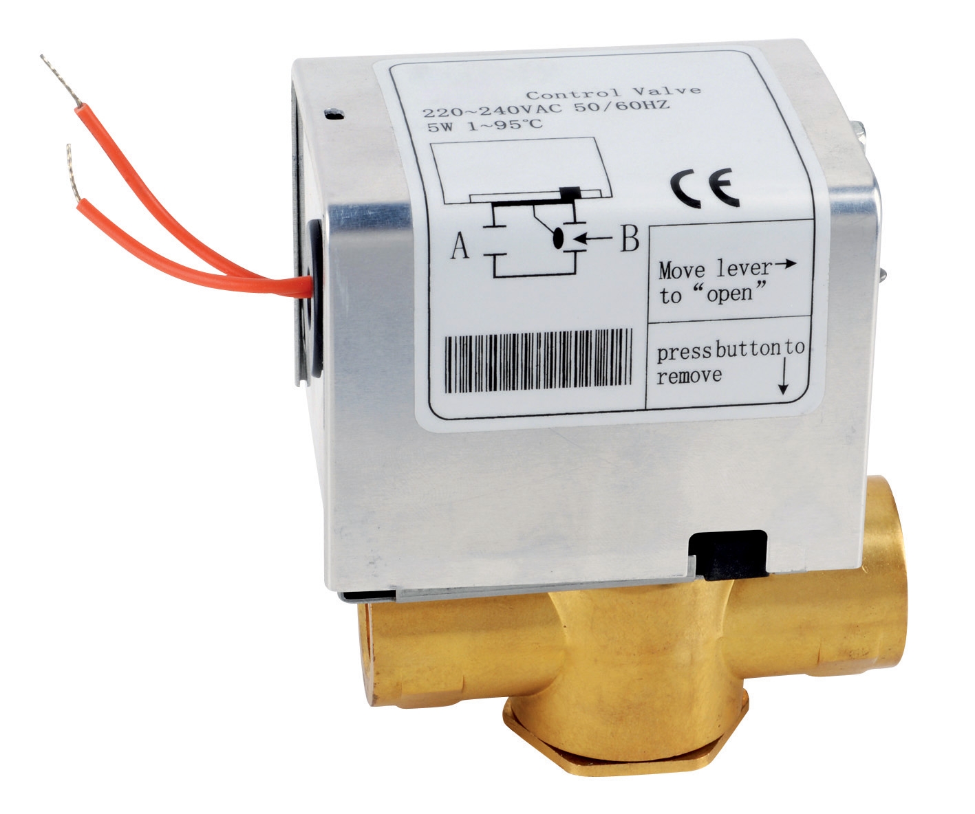 3-way zone valve 1/2" with auxiliary contact