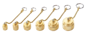 Female plug 1/4" Flare with chain - pack of 2