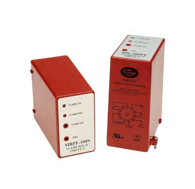 PF Series MBPF-100S Burner Control. The MBPF-100S, MB-600PF, MBPF-200S and MBPF-202S modules provide visual indication and electrical output that signal the user regarding flame presence in a combustion chamber. The module uses Fireye optical ultra-violet scanners and/or flame rods to sense flame presence independently or as components in a burner management system.