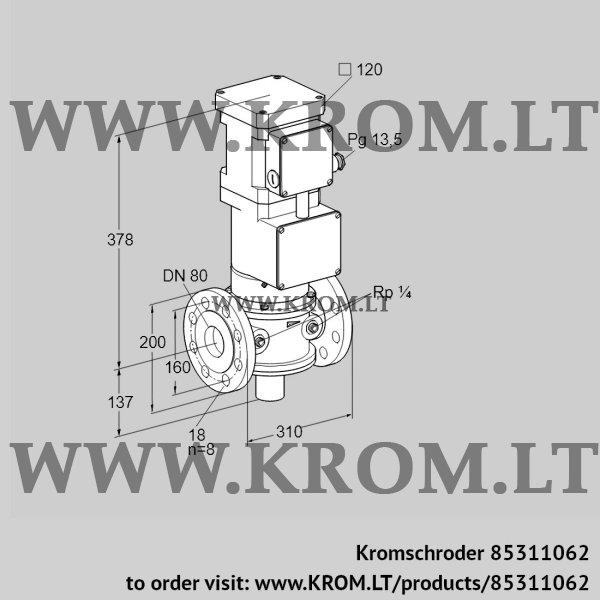 Motorized valve VK80F24T5A93D