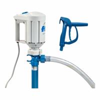 FINISH THOMPSON Electric Drum Pump: Pump with Hose & Nozzle, 4/5 hp HP, 115 V AC, 37 gpm, PP (MPN DSFP022). Key specifications — Brand: FINISH THOMPSON; Suction Tube Material: PP.
