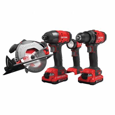 CRAFTSMAN Cordless Combination Kit: 4 Tools - Craftsman 20V Cordless Tool Combination Kits