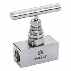 HAM-LET Plumbing Needle Valves: Inline Valve Body, 316 Stainless Steel, Screw-In Bonnet, FNPT x FNPT (MPN H-99M-10-SS-N-NR-1/2). Key specifications — For Media: Liquid; Standards: ISO 2006(E); Brand: HAM-LET; Valve Series: H99; Stem Type: Non-Rotating; Connection Gender - Side 2: Female; Connection Gender - Side 1: Female; Connection Type - Side 1: NPT.