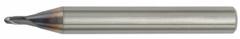 WIDIA HANITA Ball End Mill: Carbide, TiAlN Coated, 2 Flute, 0.5 mm Mill Dia, 0.5 mm LOC, 50 mm OAL (MPN 7N0100502RJ)