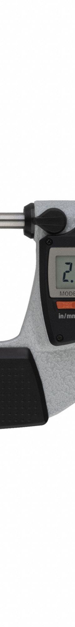 MITUTOYO Calibrated Micrometer: 2 in to 3 in /152.4 mm to 177.8 mm, Inch/Metric, IP65 (MPN 293-182-40CAL). Key specifications — attr1182744: 0.00005 in/0.001 mm; attr1182751: Certificate of Inspection; attr1182776: IP65; attr1182741: MITUTOYO; attr1182743: +/- 0.00015 in; attr1182759: Yes.