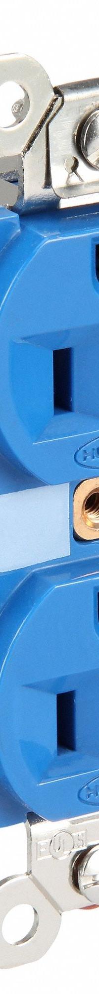 HUBBELL Receptacle: Hospital Grade Fed. Spec., Duplex, 5-20R, Blue, 125V AC, 20 A, 2 Pole / 3 Wire (MPN HBL8300BL)