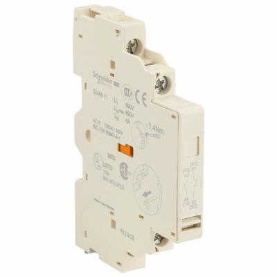 SCHNEIDER Auxiliary Contact: 1NO/1NC, 6 A Max Current (AC), Side Mount - Schneider Electric Auxiliary Contacts