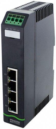 MURRELEKTRONIK Ethernet switch: Unmanaged, DIN Rail, 4 Ports, RJ45, 100 mbps/Ethernet - DIN Rail-Mount Ethernet Switches