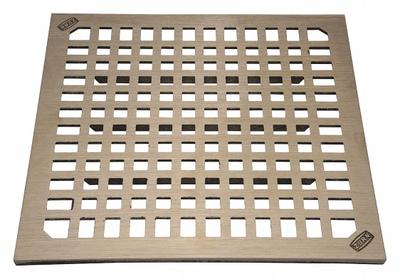 ZURN Strainer: Nickel, 11 1/4 in Overall Wd, 1/2 in Overall Ht, Brushed Nickel - Grates for Floor Sinks