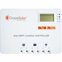 GRAPE SOLAR Solar Charge Controller: 60 A Max Current, 150 V DC Max Solar Input Volt, IP32 (MPN GS-MPPT-ZENITH-60). Key specifications — Brand: GRAPE SOLAR; Battery Type: Gel Cell.