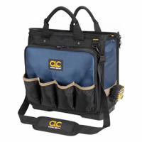 CLC Tool Bag: 17 in W x 10 in D x 15 in H, Black, Ballistic Polyester, 54 Pockets, 44 Inside Pockets (MPN PB1543). Key specifications — Color: Black; Brand: CLC; Material: Polyester.