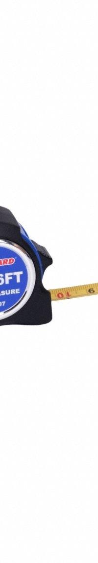WESTWARD Key Chain Tape Measure: Nonmagnetic Single Hook Tip, 6 ft / 2 m, Black/Blue (MPN 824K07). Key specifications — attr935324: WESTWARD; attr942259: Blue; attr935326: Stud Markings; attr935328: Bottom: 1 mm; attr935329: Inches; attr935337: Metric/SAE; attr936607: Manual Lock; attr985315: 5 m or less.