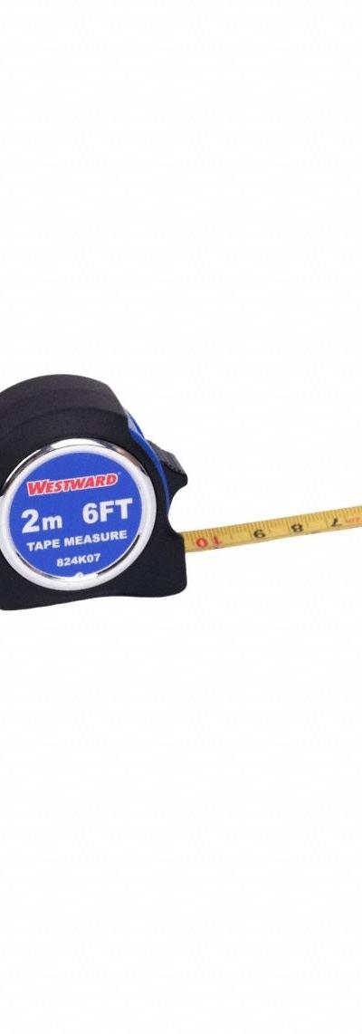 WESTWARD Key Chain Tape Measure: Nonmagnetic Single Hook Tip - Inch & Metric Tape Measures
