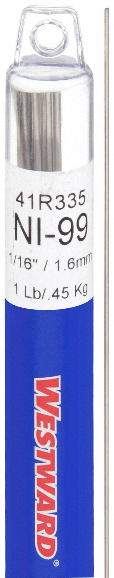 WESTWARD Welding Rod: Cast Iron, ERNi-CI, 1/16 in x 36 in - High-Nickel TIG Welding Rods