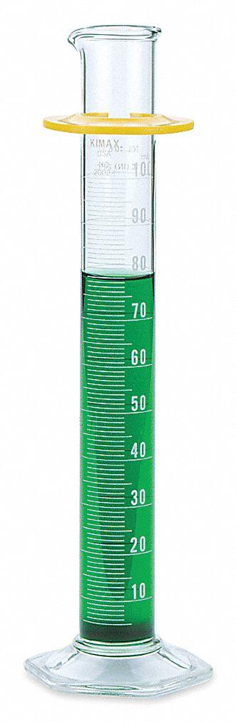 KIMBLE Graduated Cylinder: 1 L, B, To Deliver (TD), 10 mL Graduation Increments - mL - Class B Glass Graduated Cylinders