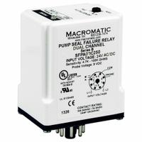MACROMATIC Seal Leak Relay: Socket Mounted, 5 A Current Rating, 24V AC/DC, Single Channel Channels (MPN SFPAD7C250-G). Key specifications — Manufacturer Part Number: SFPAD7C250-G; Brand: MACROMATIC.