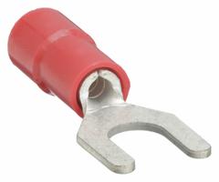 GRAINGER Fork Terminals: Red, Vinyl, #8 Stud Size, 22 AWG – 16 AWG Wire Range, Std Fork, 600 V (MPN 5WHE5). Key specifications — Barrel Style: Funnel Entry; Manufacturer Part Number: 5WHE5; Brand: GRAINGER.