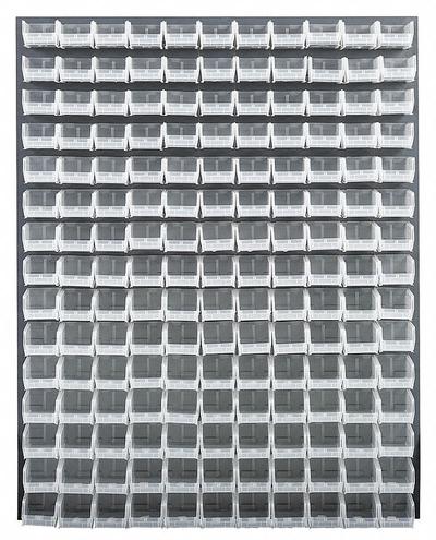 QUANTUM STORAGE SYSTEMS Louvered Panel: 61 in x 48 in x 1 in, 1 Sides, 165 Bins - Wall-Mount Louvered Panels with Bins
