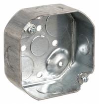 RACO Electrical Box: Steel, Steel Material & Nominal Size, Octagon, 2 Gangs, 1 1/2 in Box Dp (MPN 127). Key specifications — Brand: RACO; Bracket Style: Without Bracket; Clamp Style: Without Clamps.