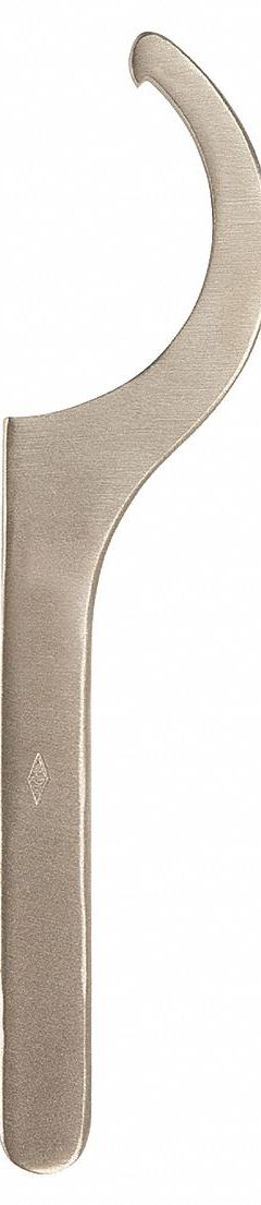 AMPCO Hook Spanner Wrench: 2 1/4 in to 2 7/16 in, 9 3/4 in Overall Lg, 5/16 in Hook Thick (MPN 7416). Key specifications — attr309823: 2-1/4 in to 2-7/16 in; attr309829: Yes; attr324942: AMPCO.