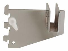 ECONOCO Rectangular Tubing Bracket: Single, 1 in Slot Spacing, 1/2 in Slot Lg, 1/8 in x 3 in x 3 in (MPN CR3). Key specifications — Product Type: Rectangular Tubing Bracket; Color: Silver; For Display Type: Single Slotted Standards; Material: Steel; Duty Rating: Heavy Duty; Brand: ECONOCO; Finish: Chrome; Mounting Type: Hanging.