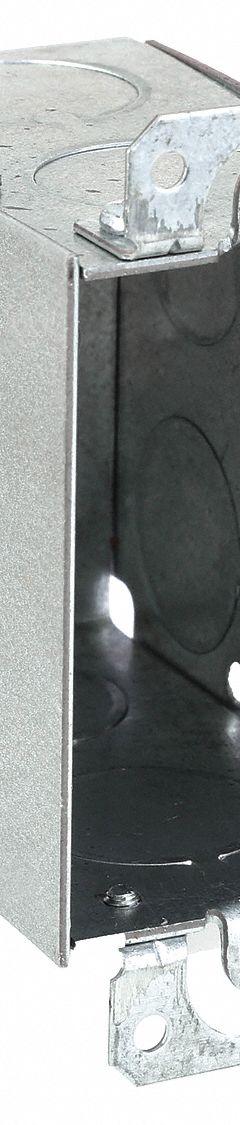 RACO Electrical Box: Steel, Steel Material & Nominal Size, 1 Gangs, 3 1/2 in Box Dp, 2 in Box Wd (MPN 591). Key specifications — Brand: RACO; Bracket Style: Without Bracket; Clamp Style: Without Clamps.
