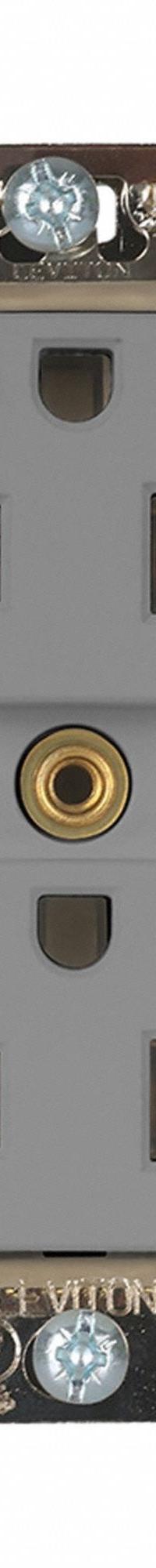 LEVITON Plugs and Receptacles: Hospital Grade, Duplex, 5-20R, Gray, 125V AC, 20 A, 2 Pole / 3 Wire (MPN M8300-ILG)
