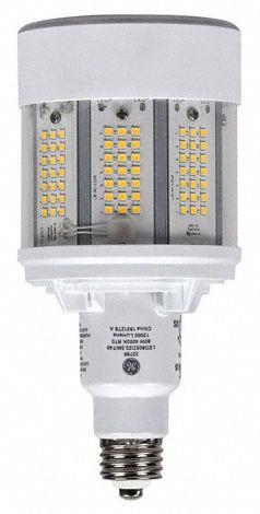 HID Replacement LED Bulb: Corncob ED23-1/2, Mogul Screw (EX39), 50 W Watt, 4000K, LED, 120 to 277V (MPN LED50ED23.5/740). Key specifications — Color Temperature: 4000K; Brand: GE LAMPS; Shatter-Resistant: No.