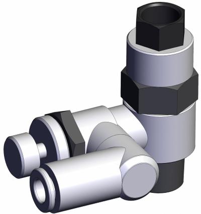 SMC Piloted Non-Return Valve: Universal Fitting, Knurled, 1/4 in Valve Body Size - Adjustable Direction Speed Controllers with Pilot Check Valve
